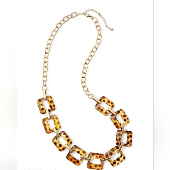 Elegant Tortoiseshell and Gold Necklace - Picture 1 of 7